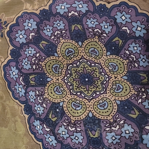 Dressbarn Woman Purple Green Print Sheer Lined Top Blouse 3X - Picture 10 of 12